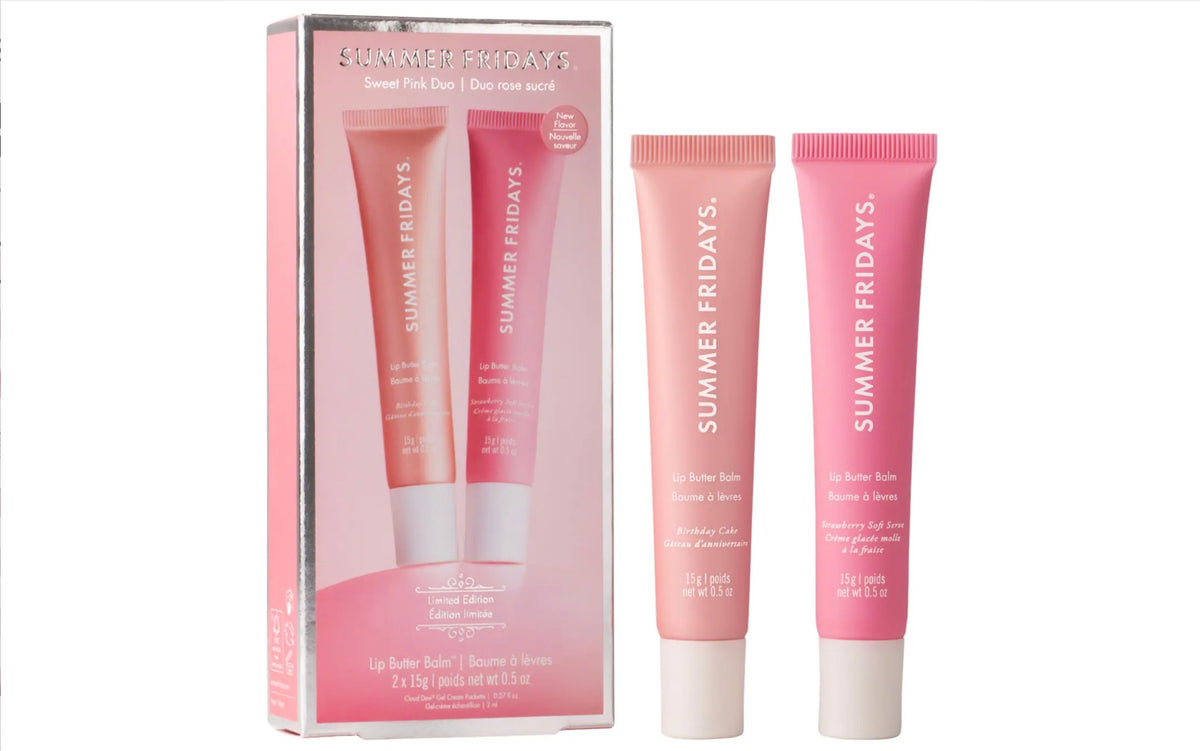 Summer Fridays Sweet Pink Duo with Birthday Cake + Strawberry Soft Serve Lip Butter Balm