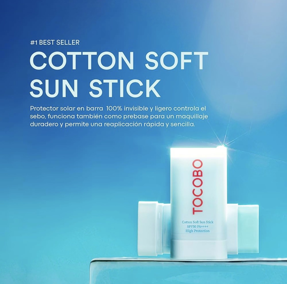 TOCOBO Barra solar suave de algodón SPF50+ PA+++